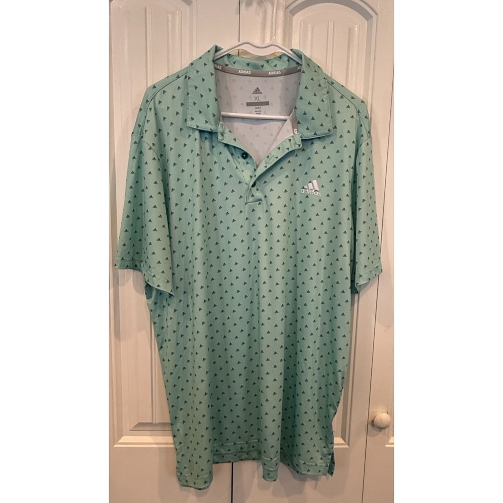 Adidas Golf Men's XL Mint Green‎ Ultimate365 Polo Shirt Performance Logo Print
